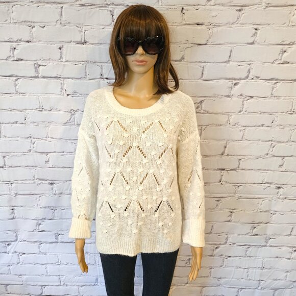 H&M, Ivory coloured open knit cozy sweater - Picture 3 of 11